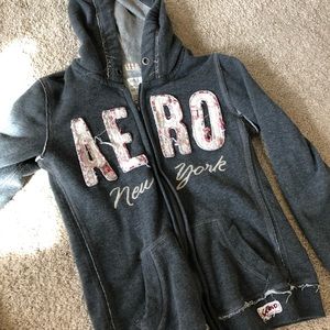 Dark Gray Aéropostale Zip-Up Hoodie